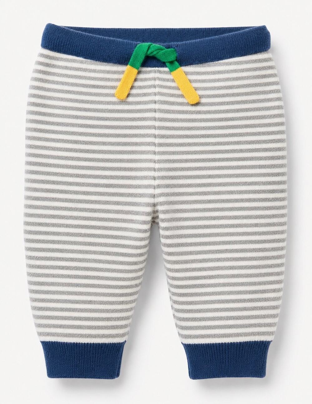 Baby Boden Grey Stripe Knit Jogger Pants - 3-6 Months